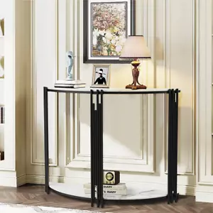 Konsolentisch Weiß Flurtisch Beistelltisch Sofatisch Wandtisch Konsole aus Stein - Bild 1 von 9