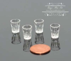 Vidrio de té helado en miniatura para casa de muñecas 1:12 (4 piezas) / vidrio en miniatura A13 - Imagen 1 de 2