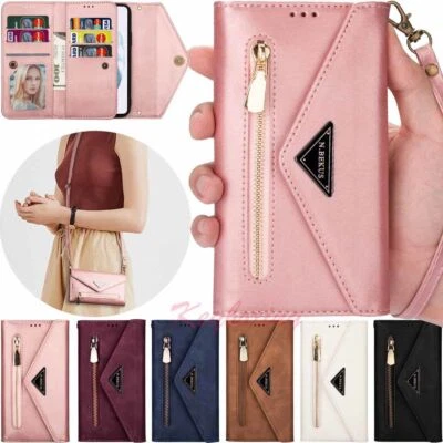 For Samsung S24 S23 S22 S21 S20 S10 S9 Plus Wallet Card Stand Leather Case Cover - Image 1 of 4