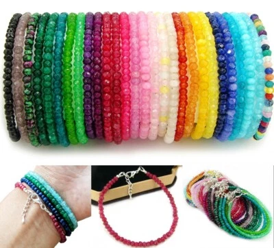 Bailysbeads Armband Rubin Smaragd Saphir Aquamarin Peridot Onyx Armkettchen usw. - Bild 1 von 4