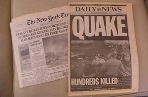 NY Daily News & New York Times San Francisco Earthquake October 1989 VG+ - Picture 1 of 5