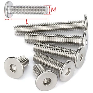 5/10pc M2-M12 A2 Allen Hex Hexagon Socket Ultra Thin Flat Wafer Head Screw Bolt - Picture 1 of 151