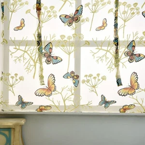 Short Sheer Curtain Animal Pattern Useful Elegant Roman Blind Polyester - Picture 1 of 12