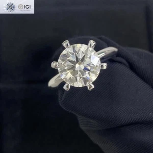 2.50Ct Round E VVS1 IGI Lab Grown Diamond Engagement Ring Solid 14k White Gold - Picture 1 of 7