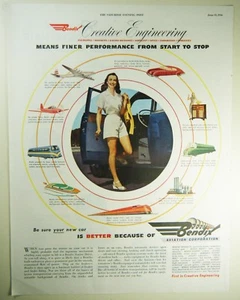Anuncio impreso de revista vintage 1946 BENDIX AVIATION Lg: aerolíneas, ferrocarriles, automóviles - Imagen 1 de 1