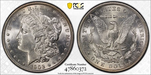 1903 $1 Morgan Silver Dollar- PCGS MS65 Absolutely Gorgeous Mint Luster Cover