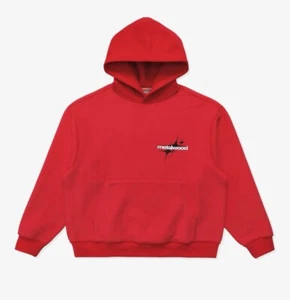 Felpa con cappuccio METALWOOD logo scintillante rovesciato rosso pomodoro dentro e fuori - taglia media - NUOVO - Foto 1 di 2
