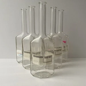 (6) Unique Shape Corning Revere Mod Dep 10cl Clear Narrow Neck Glass Bottles - Picture 1 of 9