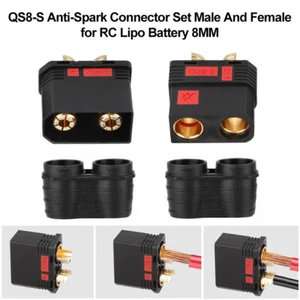 1 Pairs QS8-S Anti-Spark Connector Set Male And Female for RC Lipo Battery 8MM~ - Picture 1 of 18