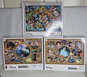 Disney lot of 3 Thomas Kinkade Ceaco Jigsaw Puzzles Brand New mixed characters - Picture 1 of 7
