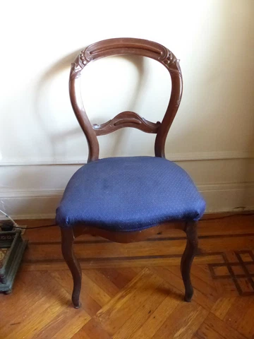 Antique Victorian Carved Balloon-Back Parlor Side Chair Cover