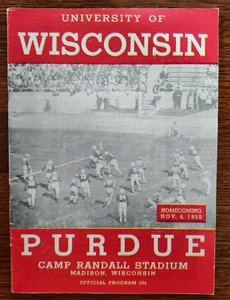1950 NCAA Big Ten Football Program Wisconsin Badgers v Purdue Boilermakers EX+ - Picture 1 of 6