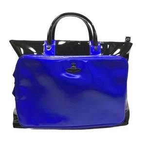 Vivienne Westwood Herren Tasche Hand Businesstasche Aktentasche Emaille Schwarz Blau - Bild 1 von 8