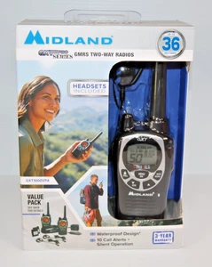Midland GXT1000VP4 Black Waterproof GMRS Two-Way Radios, 2-Pack - Picture 1 of 2