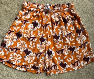 Pantalones Cortos Florales Hawaianos Treefort Virginia Tech Hokies Naranja Para Mujer Talla XL - Imagen 1 de 8