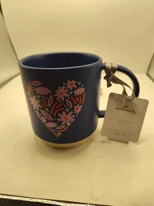 Hallmark Floral Marine HERZ Kaffee Tee 16 Unzen Becher/20 cm hoch/Neu mit Etikett - Bild 1 von 4