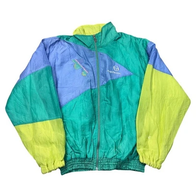 Vintage Sergio Tacchini Shell Track Jacket Retro 90s Multicoloured Mens Medium - Image 1 of 4