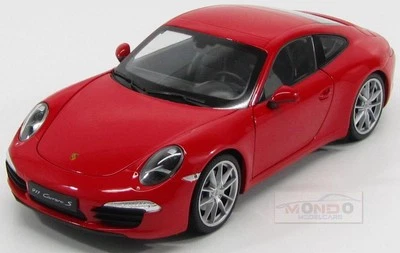 1:18 Welly Porsche 911 991 Carrera S 2013 Red WE18047R Modellino - Immagine 1 di 2