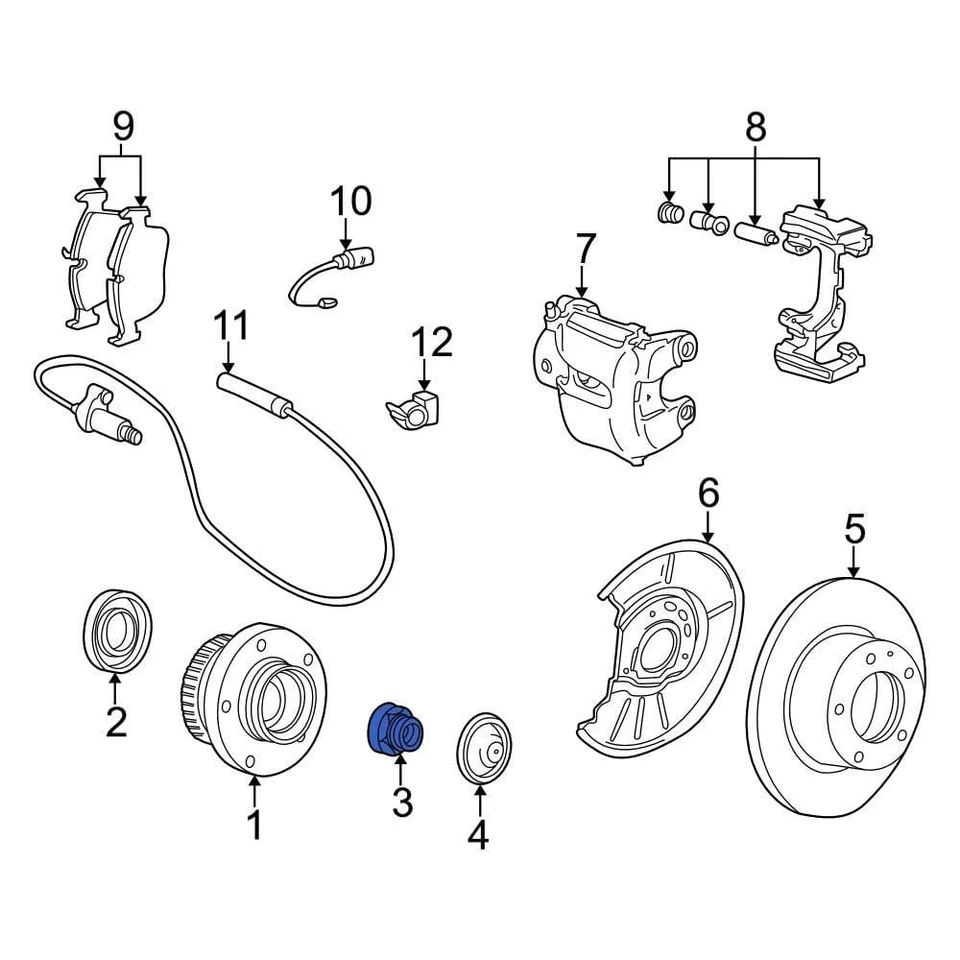 For BMW Z3 1996-2002 BMW 33411125664 Rear Axle Nut Foto 1 de 1