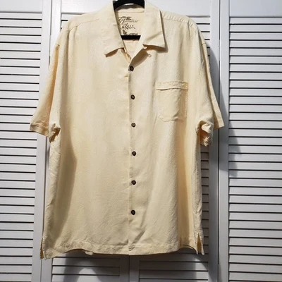 Camisa Hawaiana Jamaica Jaxx 100% Seda Para Hombre XXL Amarillo Piña S/S Abotonada Foto 1 de 4