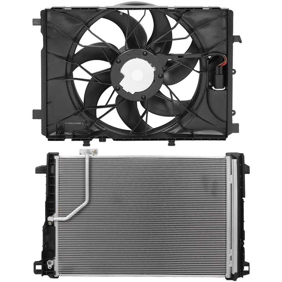 Kit de ventilador de refrigeración condensador de CA eléctrico para Mercedes-Benz E350 2010 2011 2012-2016 Foto 1 de 4
