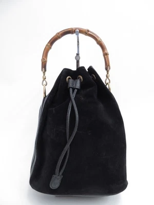 Authentic GUCCI Bamboo Suede Hand Bag I#45179 - Image 1 of 4