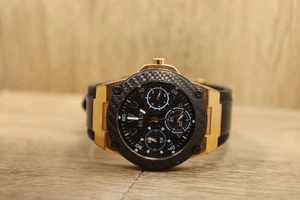 Orologio Donna Guess U1094L6 Oro Rosa Lunetta Nera Data Giorno Nuovo Batt - Foto 1 di 6