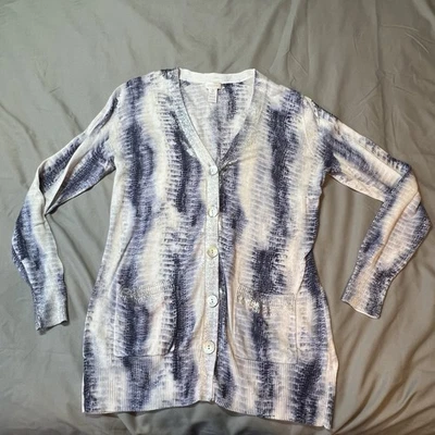 Chicos Cardigan Womens 0 Small S Button Top Long Sleeve Cotton Rayon Pockets - Image 1 of 4