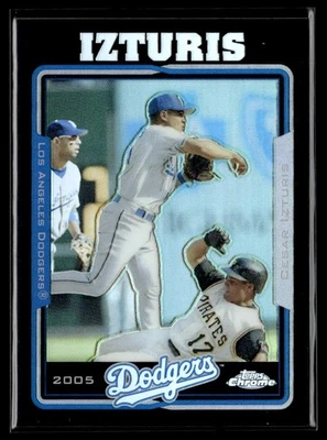 2005 Topps Chrome Black Refractors Cesar Izturis 197/225 Los Angeles Dodgers #56 - Image 1 of 2