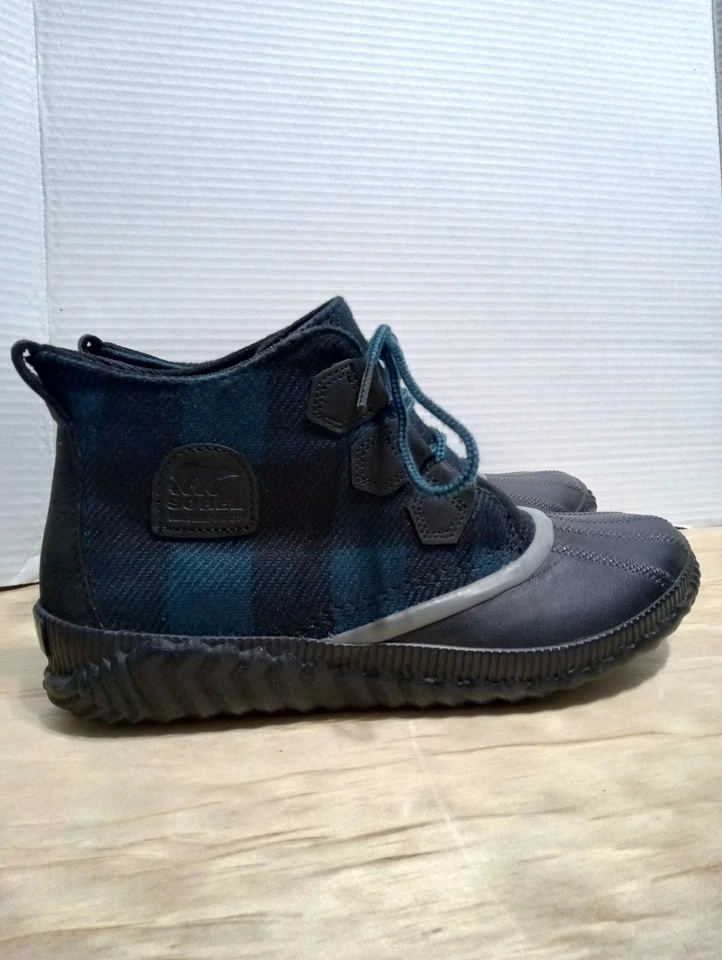 Sorel Botas Mujer Out N About Duck Botines Impermeables Azul Cuadros Talla 10.5 Foto 1 de 4