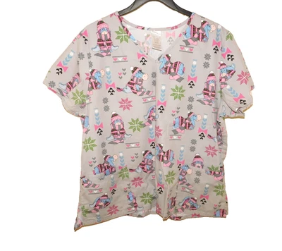 Disney Women's Gray Print Scrub Top size XL - Image 1 of 4