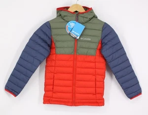 COLUMBIA POWDER LITE OMNI-HEAT JACKET CHILDRENS M/ 10-12YRS RED BLUE RRP £65 AD - Picture 1 of 5