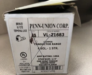 PENN-UNION VL-21683 BRONZE VI-TITE TERMINAL LUGS (PRICE PER EACH) - Picture 1 of 3