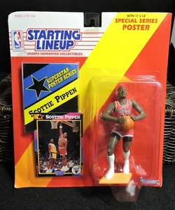 1992 SCOTTIE PIPPEN Starting Lineup FACTORY SEALED Card + Poster - Picture 1 of 2