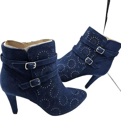 Новый Rialto 7 М полуночный синий женщин Carma 3» каблука ботинок замша * читать новый без коробки - Изображение 1 из 4