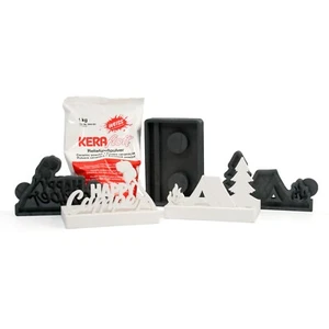 Set da 3 stampi in silicone ""Tenda"" incl. 1 kg polvere per colata in rilievo Keraflott - Foto 1 di 7