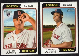 2 RED SOX RAFAEL DEVERS & JETER DOWNS CAJA DE NOVATO TOPPER 2023 TOPPS HERITAGE - Imagen 1 de 2