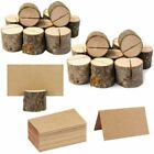 20Pcs Rustic Wood Table Numbers Holder and 30Pcs Kraft Table Place Cards Wood Pl