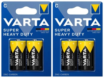 4 VARTA SUPER HEAVY DUTY Size C R14 MN1400 2014 Batteries 1.5V - Image 1 of 3