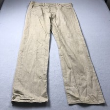 Levis 501xx Jeans Mens 40x34 Beige White Oak Cone Denim Cotton Button Workwear