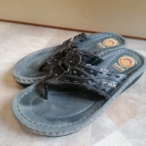 Earth Spirit Flip Flop Sandalen Größe 4 UK EU 37 Leder Walking - Bild 1 von 16