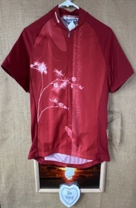 Sugoi women’s cycling jersey M red pockets ½ front zipper athletic vintage Canad - Picture 1 of 5