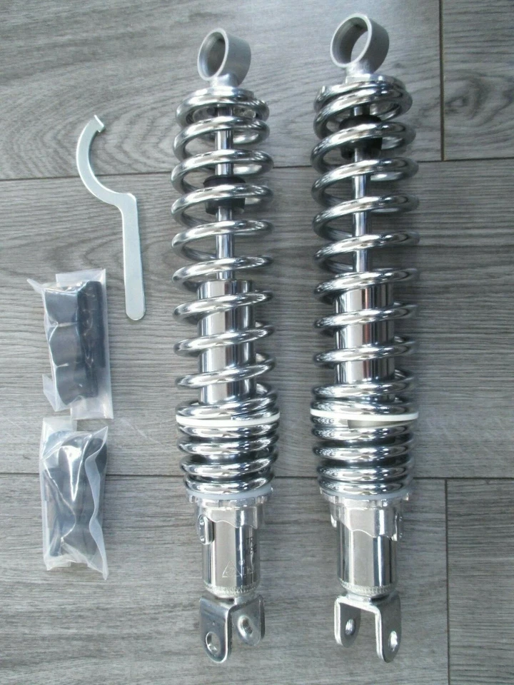 SUZUKI GS750 GS1000 GSX750 GSX1100 1977-84 CHROME REAR SHOCKS SHOCK ABSORBERS — 第 1/4 张图片