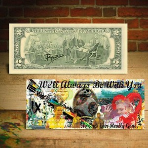 RISE of SKYWALKER - Star Wars IX Movie $2 Genuine Bill Rency Art HAND-SIGNED