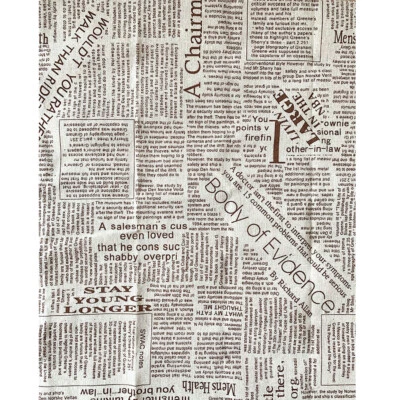 Retro Newspaper Print Fabric Cotton Linen DIY Handmade Sewing Textiles Material - Image 1 of 4