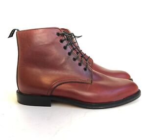Men's Aero Leather "Newmarket" cherry horsehide plain-toe boot, UK 9 / US 10