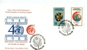 A LOVELY 1988 FDC FROM NORTHERN CYPRUS. 125 YEARS RED CROSS/RED CRESCENT - Picture 1 of 1