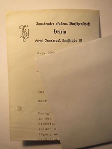 Innsbruck - Burschenschaft Brixia - 1982 - Brief mit Zirkel Stempel / Studentika - Picture 1 of 2