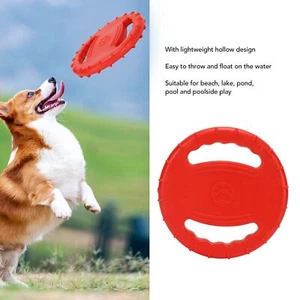Dog Flying Disc Toy Flexible Squeaky Toy Hollow Pet Training Flying Disc - Picture 1 of 18