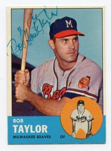 BOB HAWK TAYLOR Signed 1963 Topps Semi High #481 Braves Guarante Authentic KOA - Picture 1 of 1
